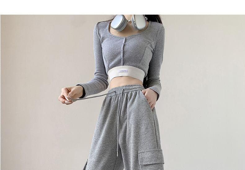 Dream Drop - Cargo-joggingbroek met trekkoord in de taille, effen en recht model