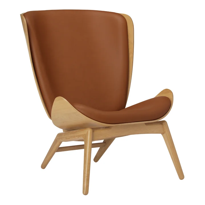Umage - The Reader Sessel, Eiche natur / Lederoptik Cognac