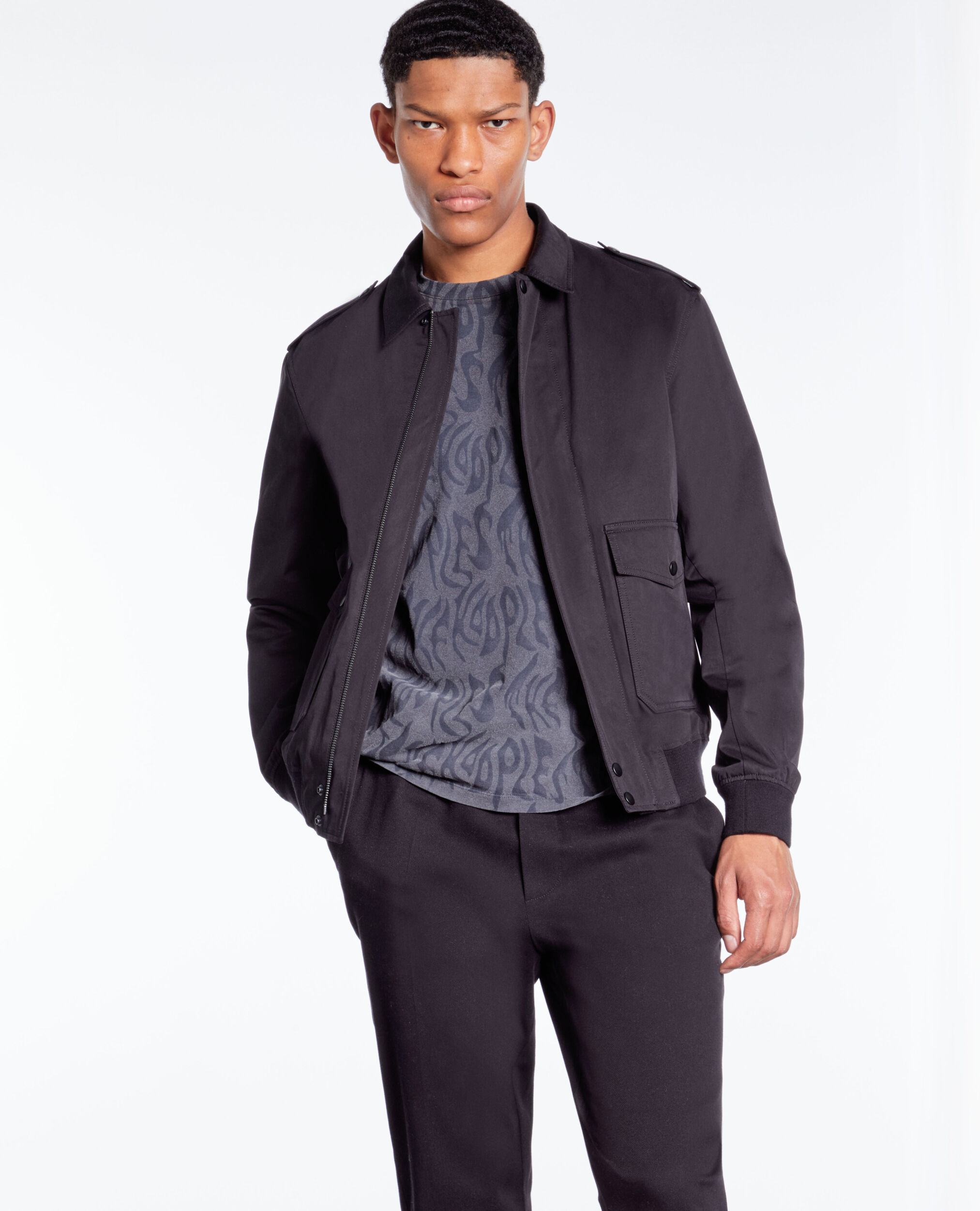 Blouson noir en coton