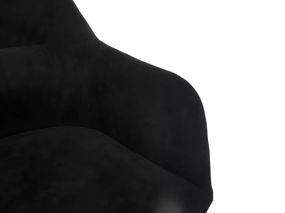 Lot de 6 chaises avec accoudoirs en tissu et métal - Noir - HEKA