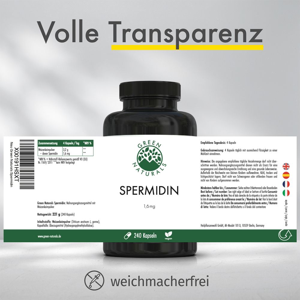 GREEN NATURALS Spermidin 1,6 mg vegan