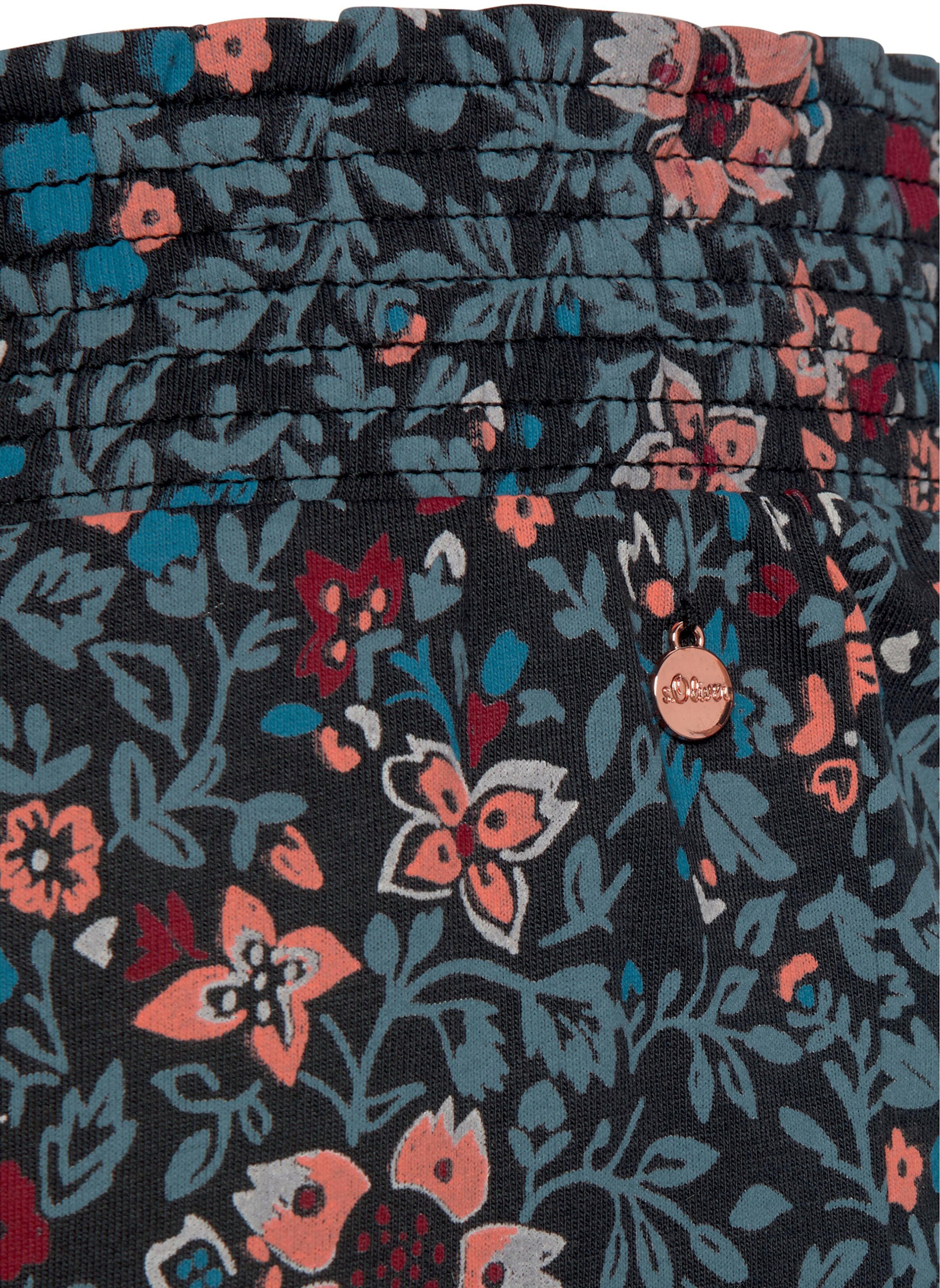 s.Oliver Pyjamahose in petrol-geblümt