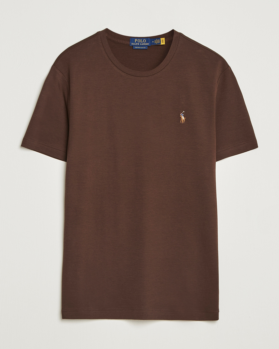 Polo Ralph Lauren Luxury Pima Cotton Crew Neck T-Shirt Nutmeg Brown