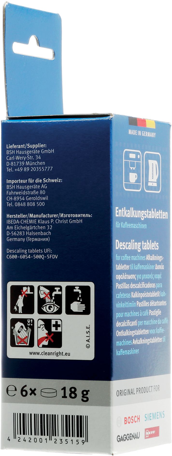 Pastilhas descalcificantes 00311864TCZ6002