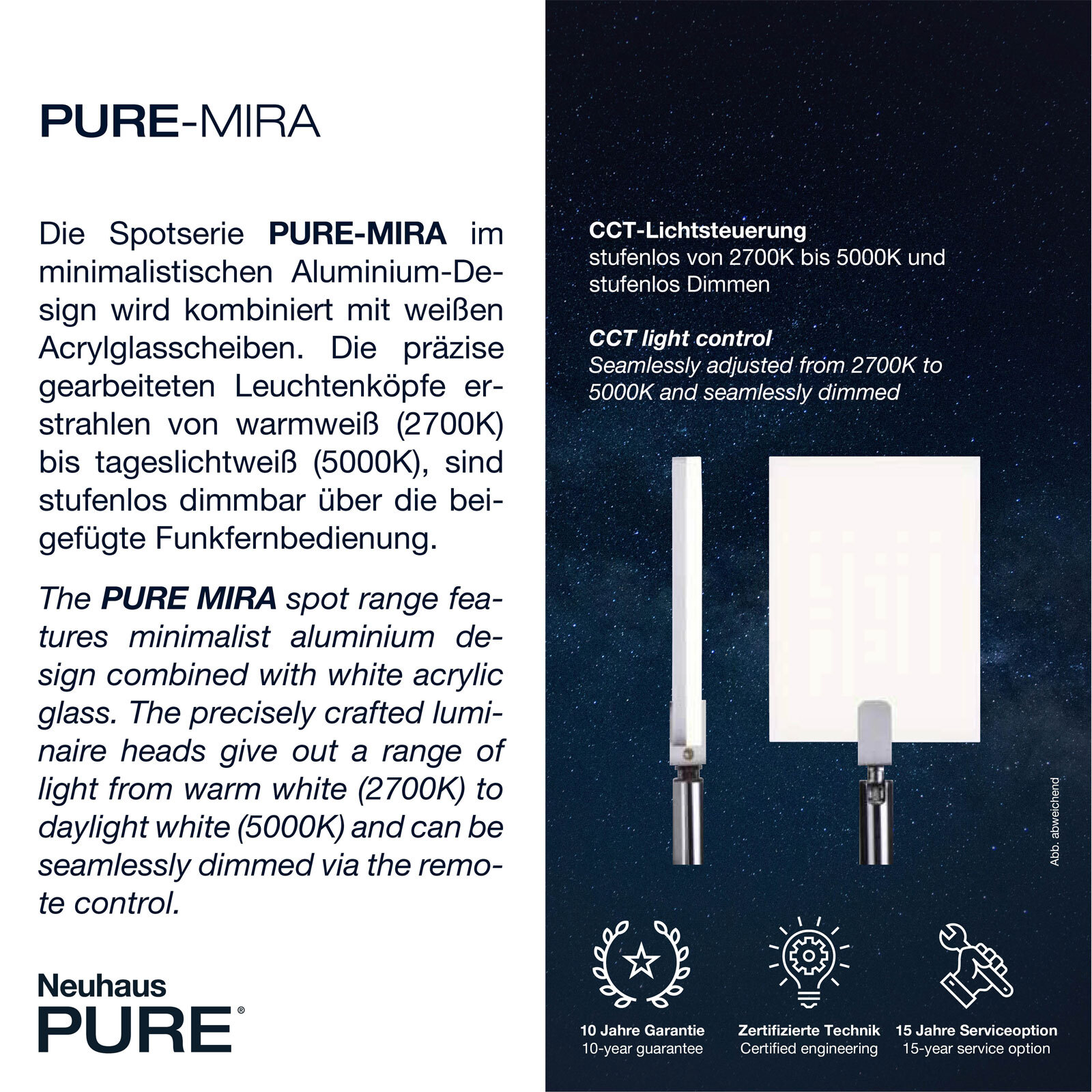 Paul Neuhaus LED Wandleuchte mit Spot PURE-MIRA schwarz