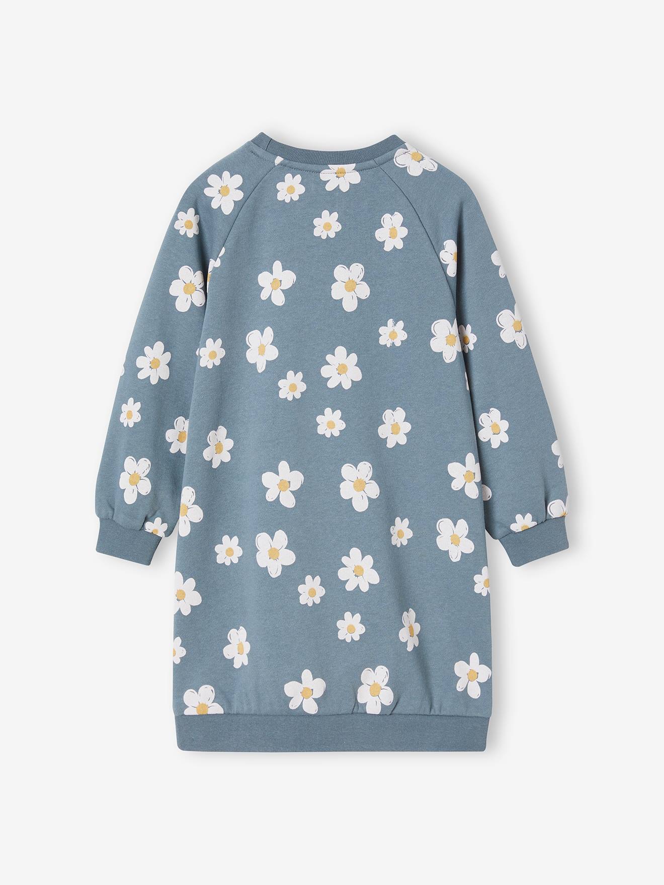 Vestido de pelúcia cor camelo com flores vibrantes para meninas