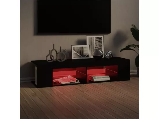 Meuble TV avec lumières LED noir 135x39x30 cm