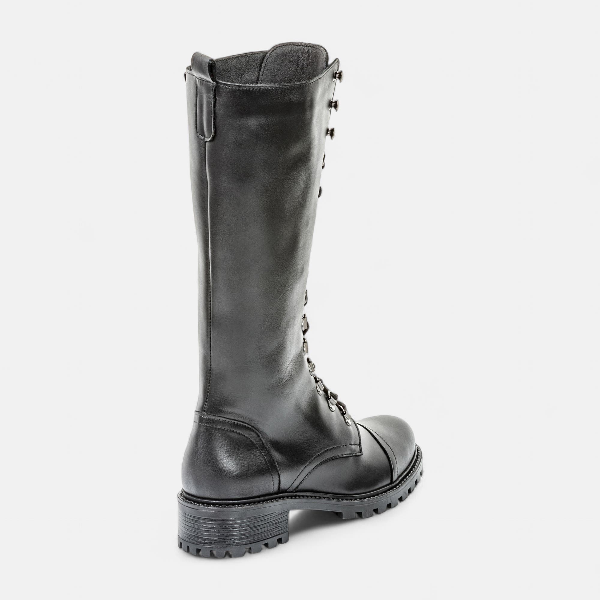 Bottes Femme en cuir noir