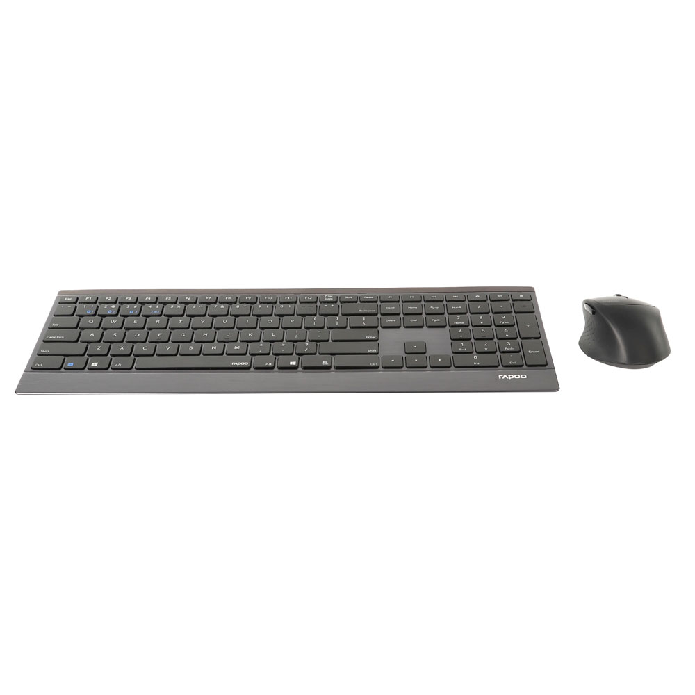 9500M Bluetooth Tastatur Deskset Combo Multi-Mode Wireless Keyboard Schweizer Layout   Maus (18897) - Schwarz / Grau