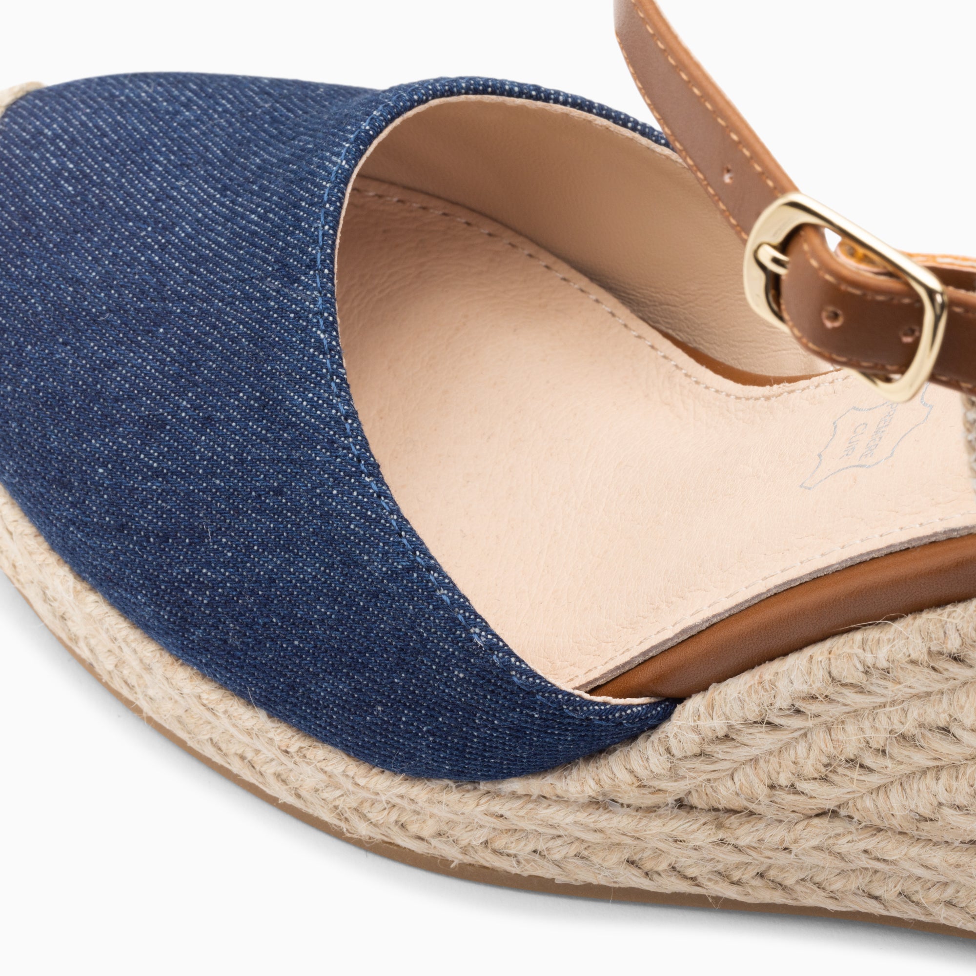 Sandales à talon, Compensées-Sandales compensées Mariana en toile denim