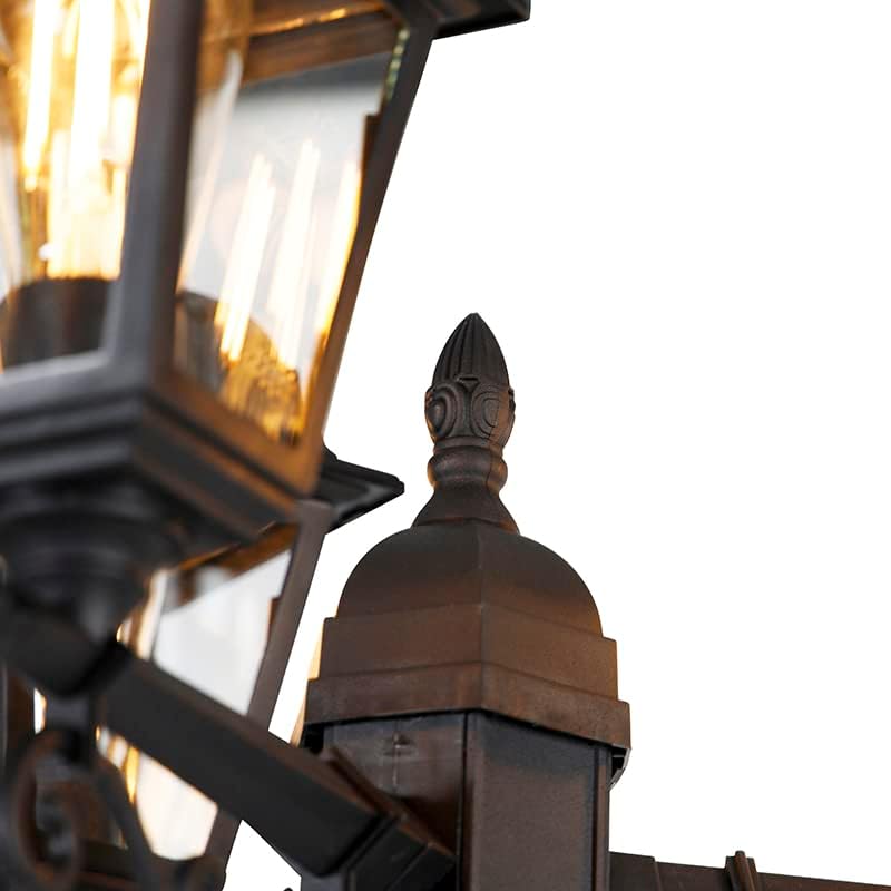 Qazqa - Klassisch I Antik Smarte Laterne schwarz 3-Licht IP44 inkl. Wifi ST64 - Capital I Außenbeleuchtung - Kunststoff Länglich - LED geeignet E27