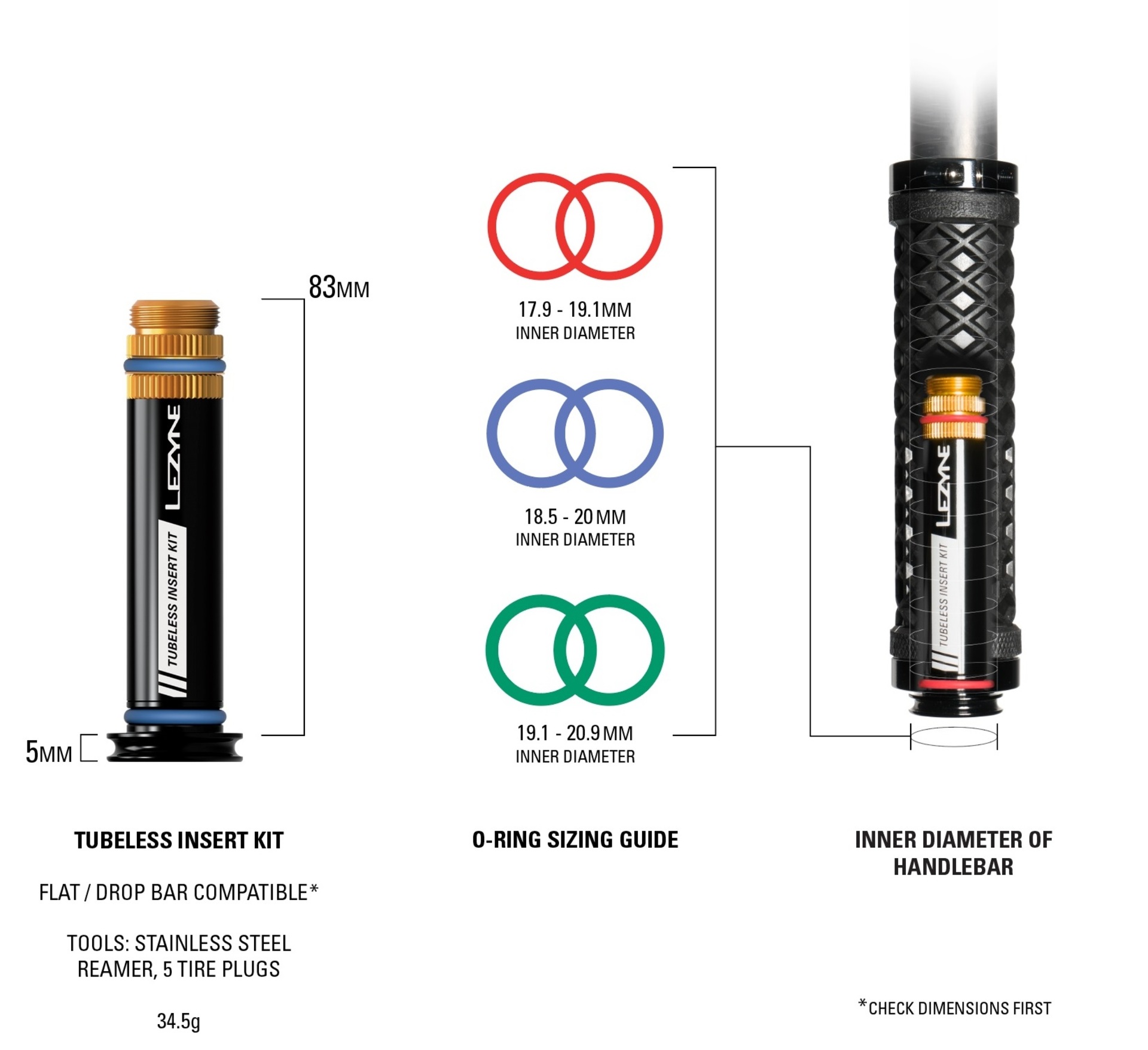 Lezyne Tubeless Insert Kit Zwart/Goud