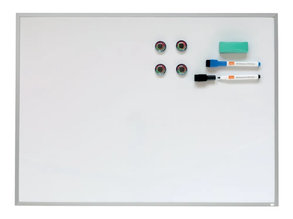 Nobo lille magnetisk whiteboard med aluminiumsramme 585x430mm Hvid - (6 stk.)
