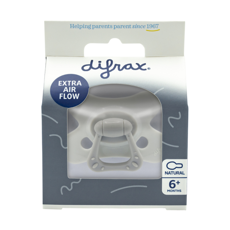 Difrax Fopspeen Natural 6+ M SE Grey Agate 1stuk