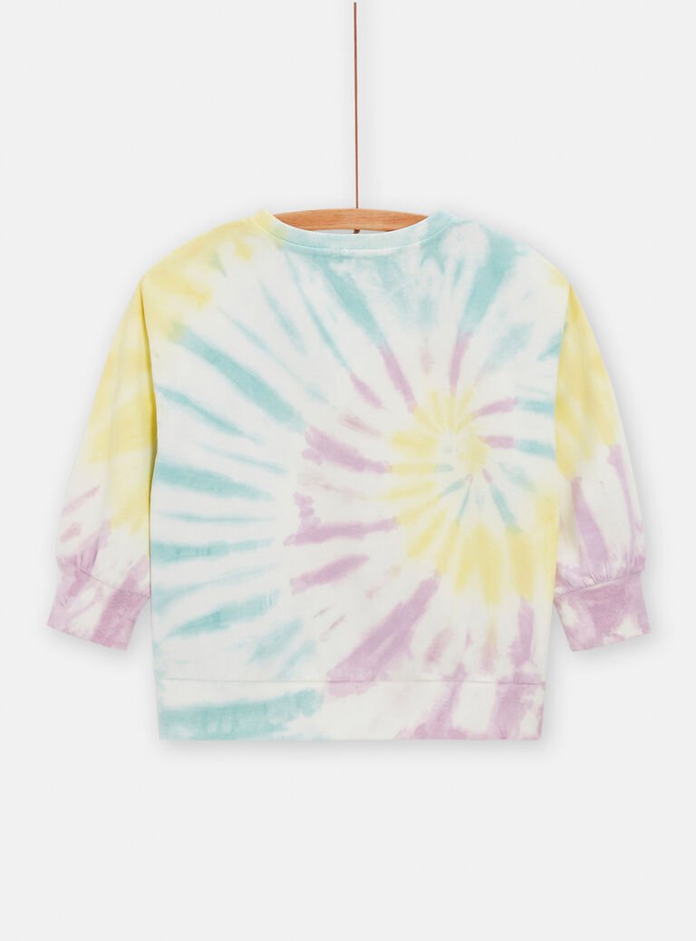 Sweat écru tie and dye mixte