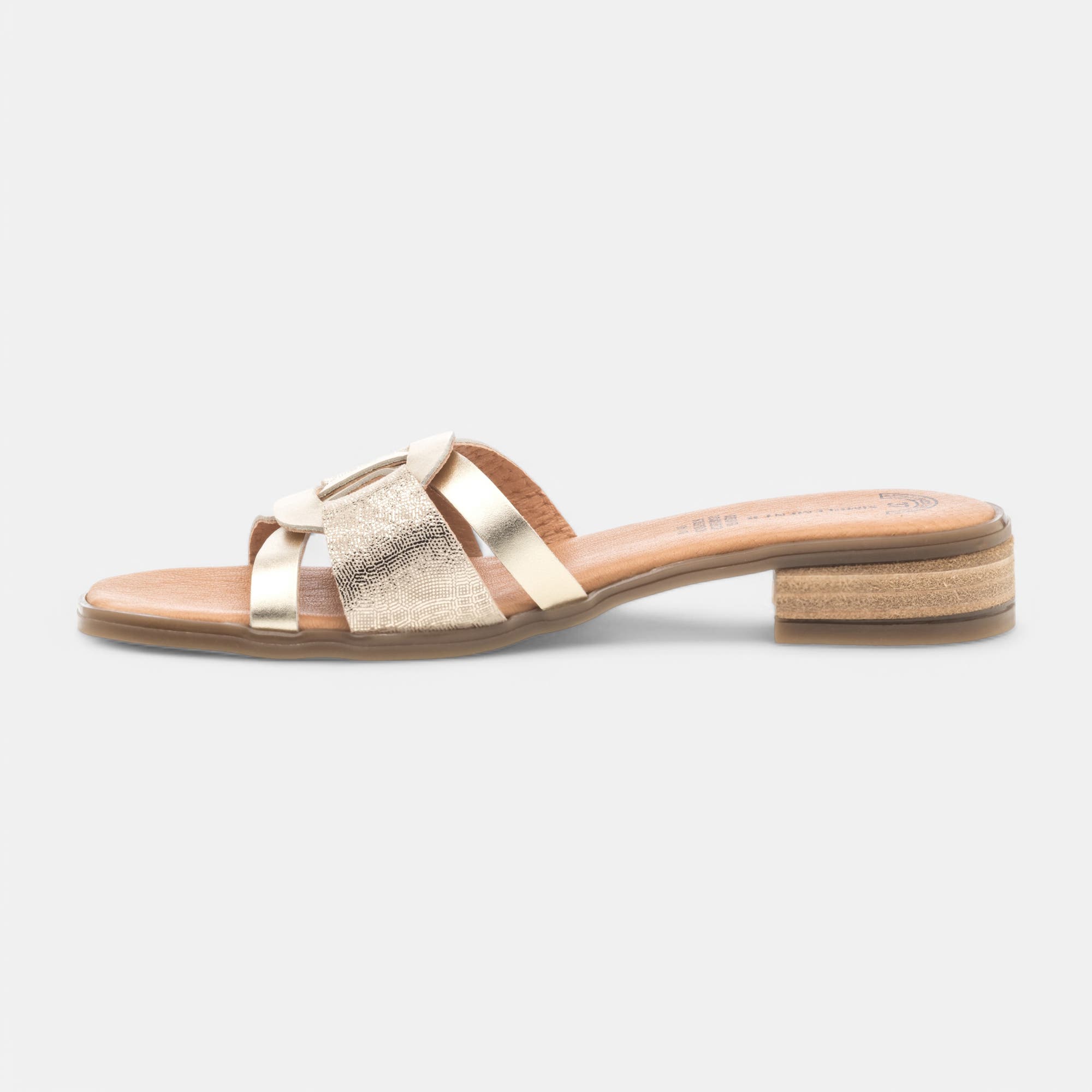 Mules Femme en cuir or