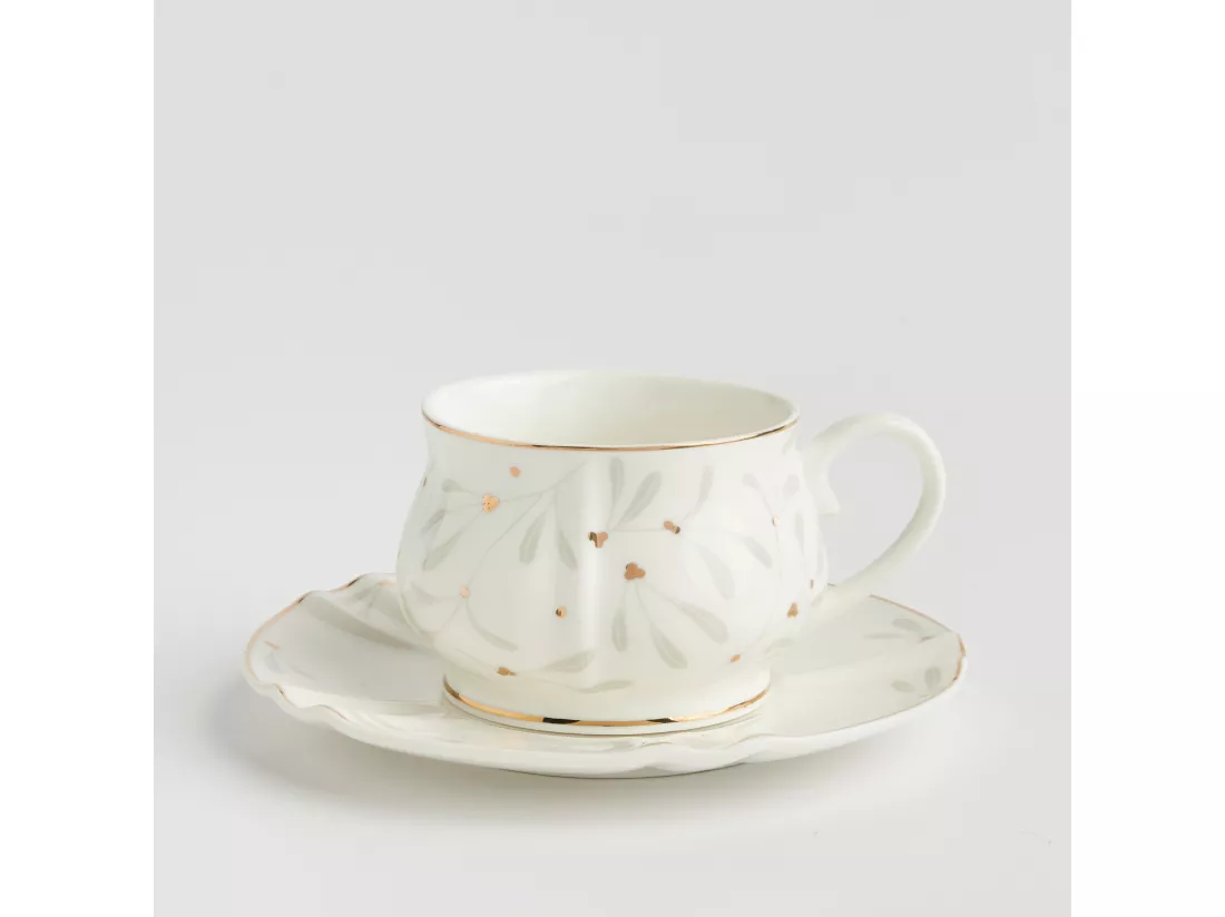 Tasse Avec Soucoupe Vischios Moyen Multicolore 7 x 15