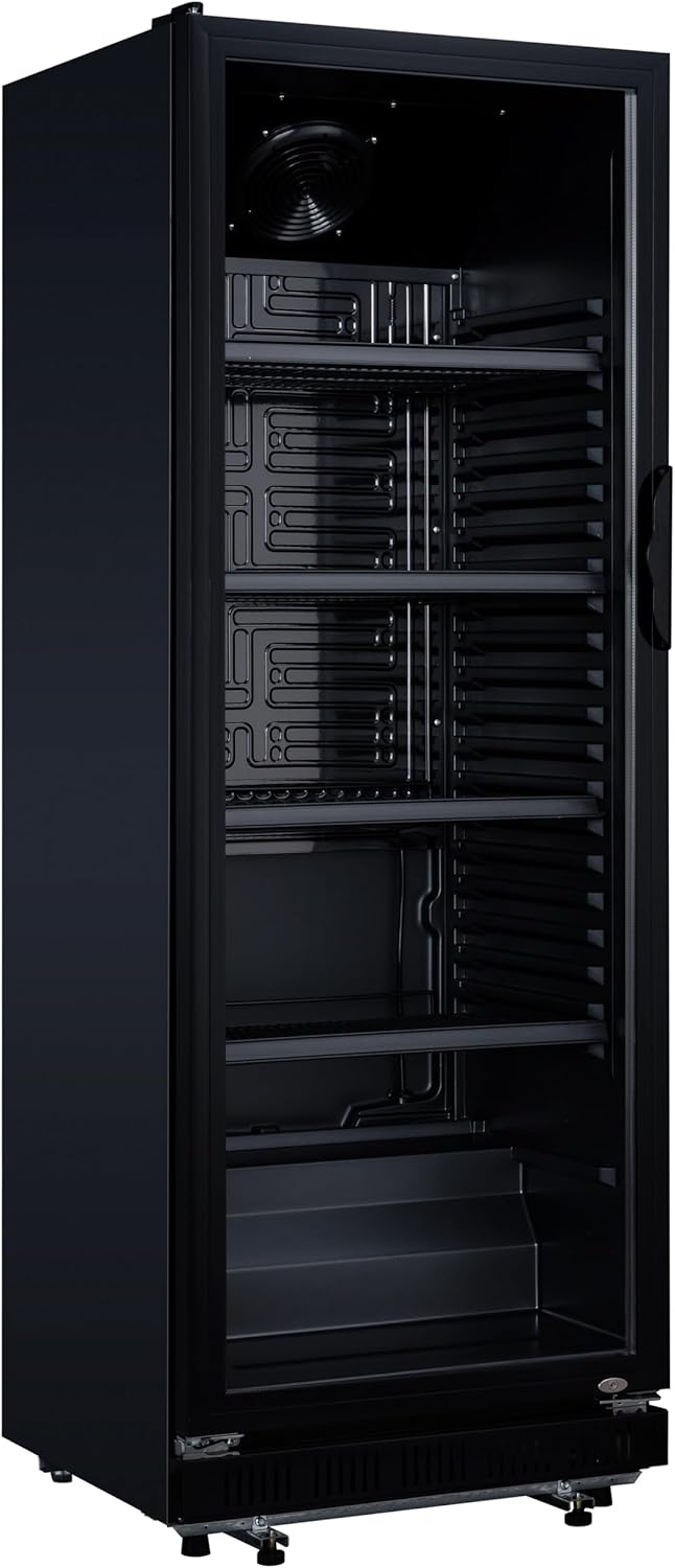 METRO Professional Getränkekühlschrank GSC2360B, 62 x 63.6 x 175.3 cm, 347 L, LED-Beleuchtung, 4 verstellbaren Einlegeböden, schwarz