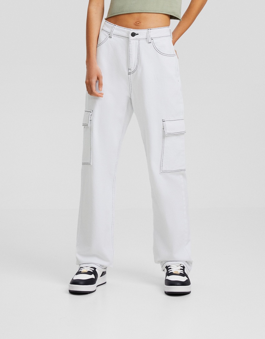 calça cargo reta