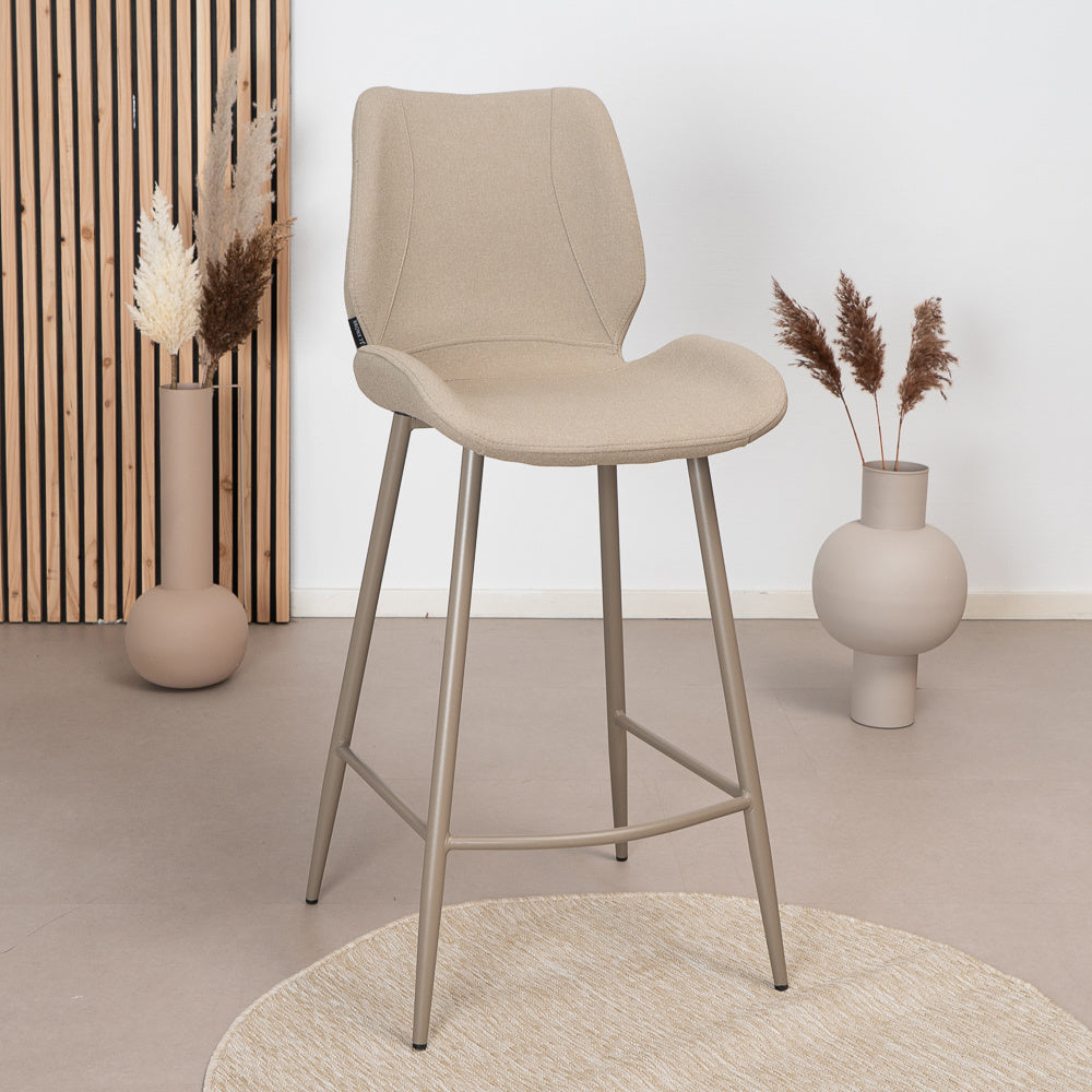 Bronx71 Scandinavische barkruk Jena taupe gerecyclede stof 69 cm