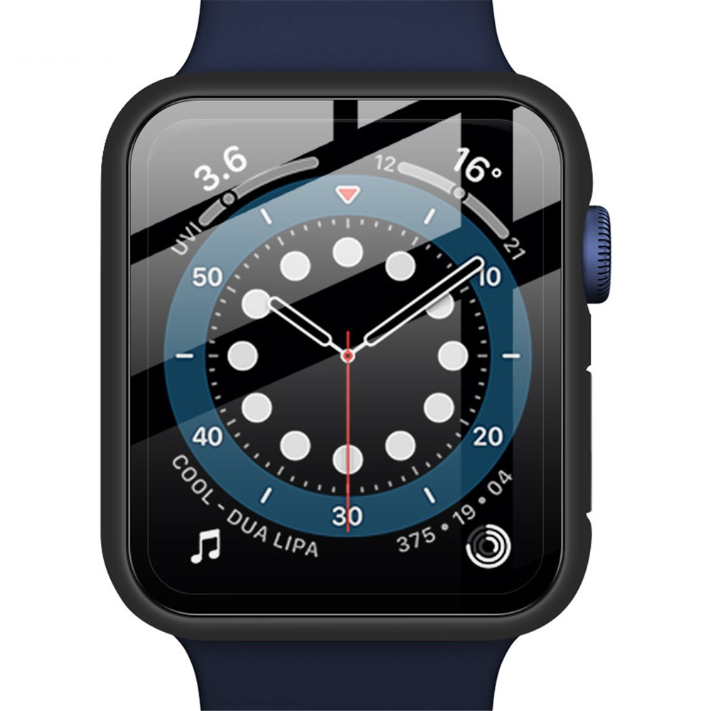 Apple Watch (44mm) Hardcase Bumper Hülle mit Displayschutz - Schwarz