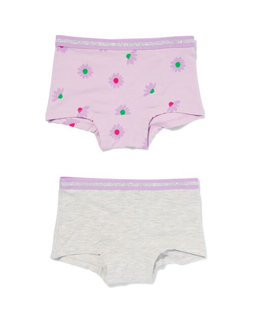 2 boxers enfant en coton/stretch lilas