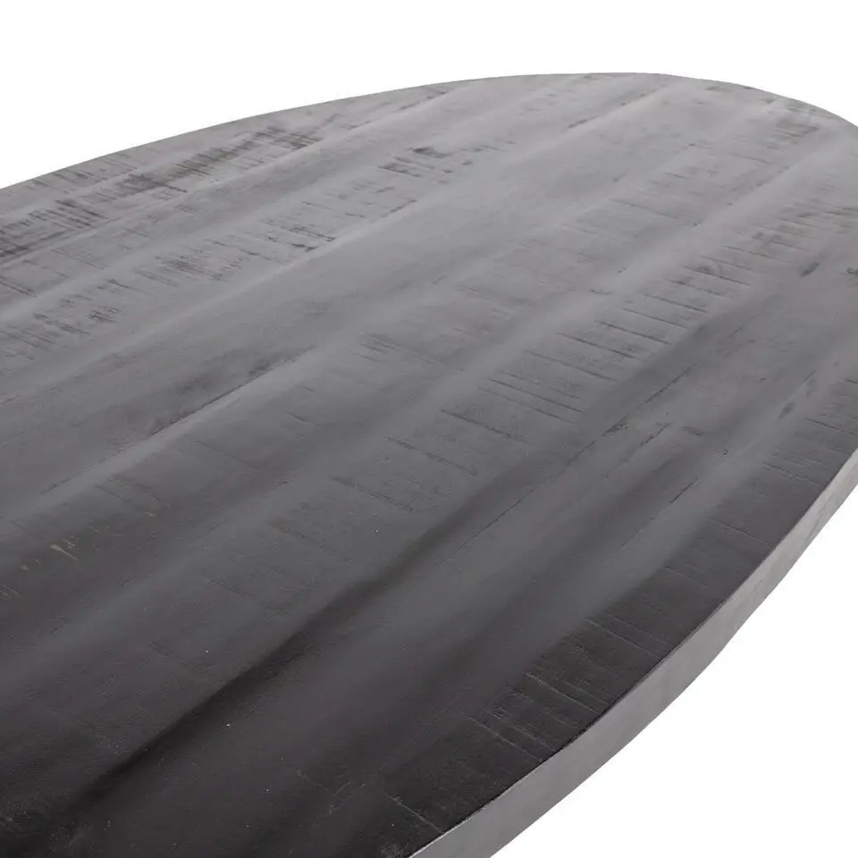 Eettafel Ovaal 180cm - Mangohout Zwart - Matrix-Poot - Mansour