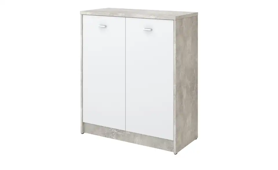 Kommode Ravenna Betonoptik, Weiß 74 cm 85,4 cm ohne Schubladen