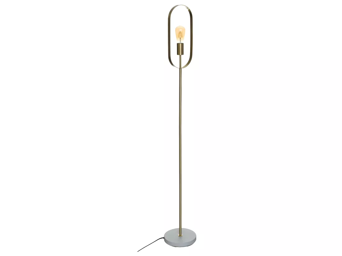 Lampadaire en métal Doré et Base effet marbre H 155 cm