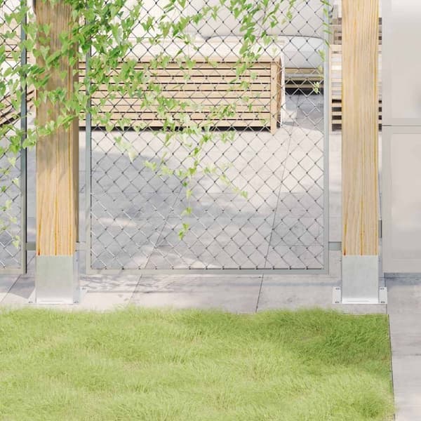 vidaXL Stolpebunner firkantet 12 stk sølv 121x121 mm galvanisert stål
