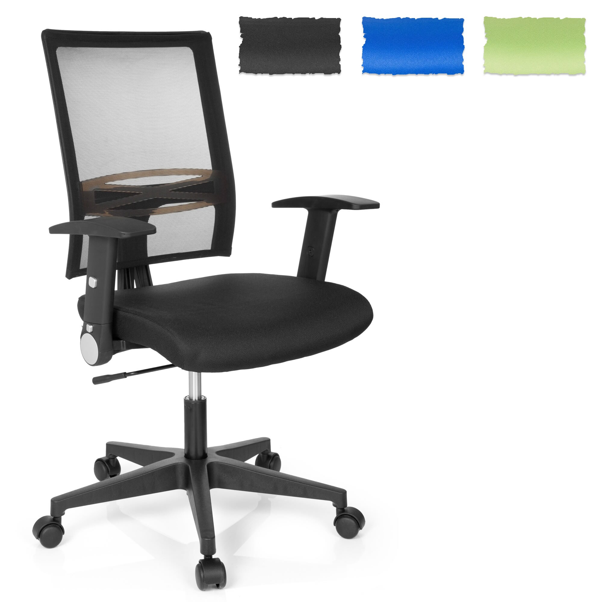 Home Office Bürostuhl OFFICE R8 Stoff/Netzstoff mit abklappbaren Armlehnen hjh OFFICE