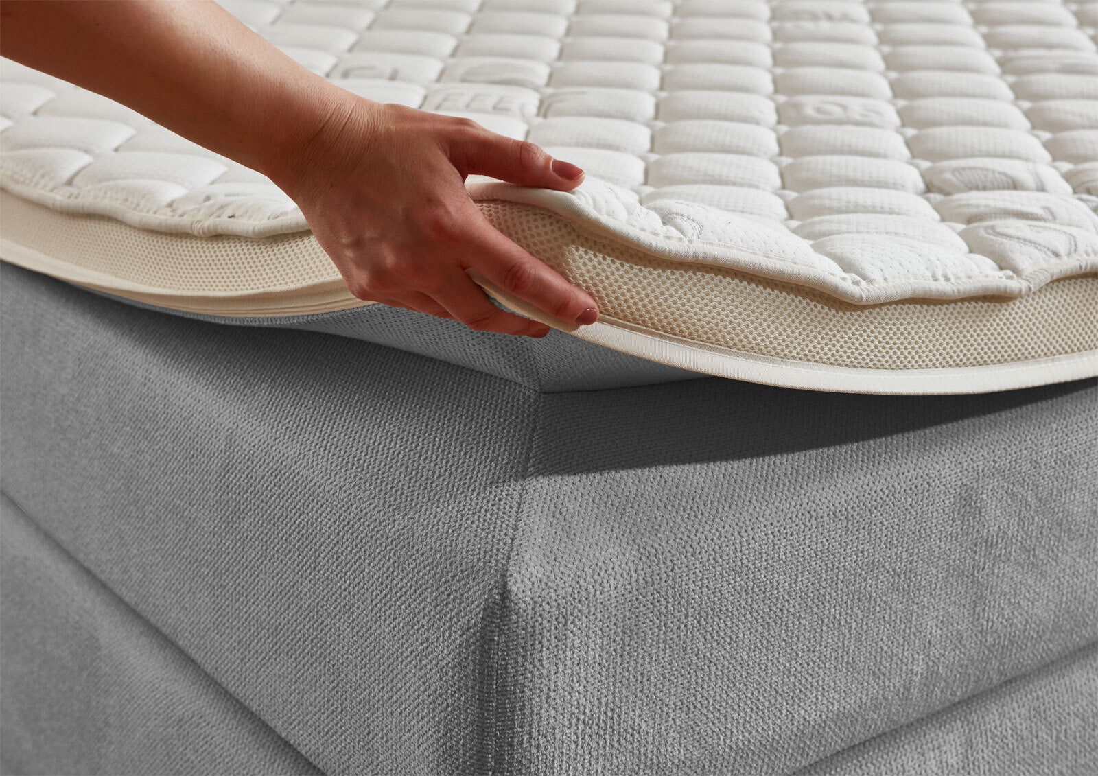 CASAVANTI Boxspringbett MILANO 140 x 200 cm grau