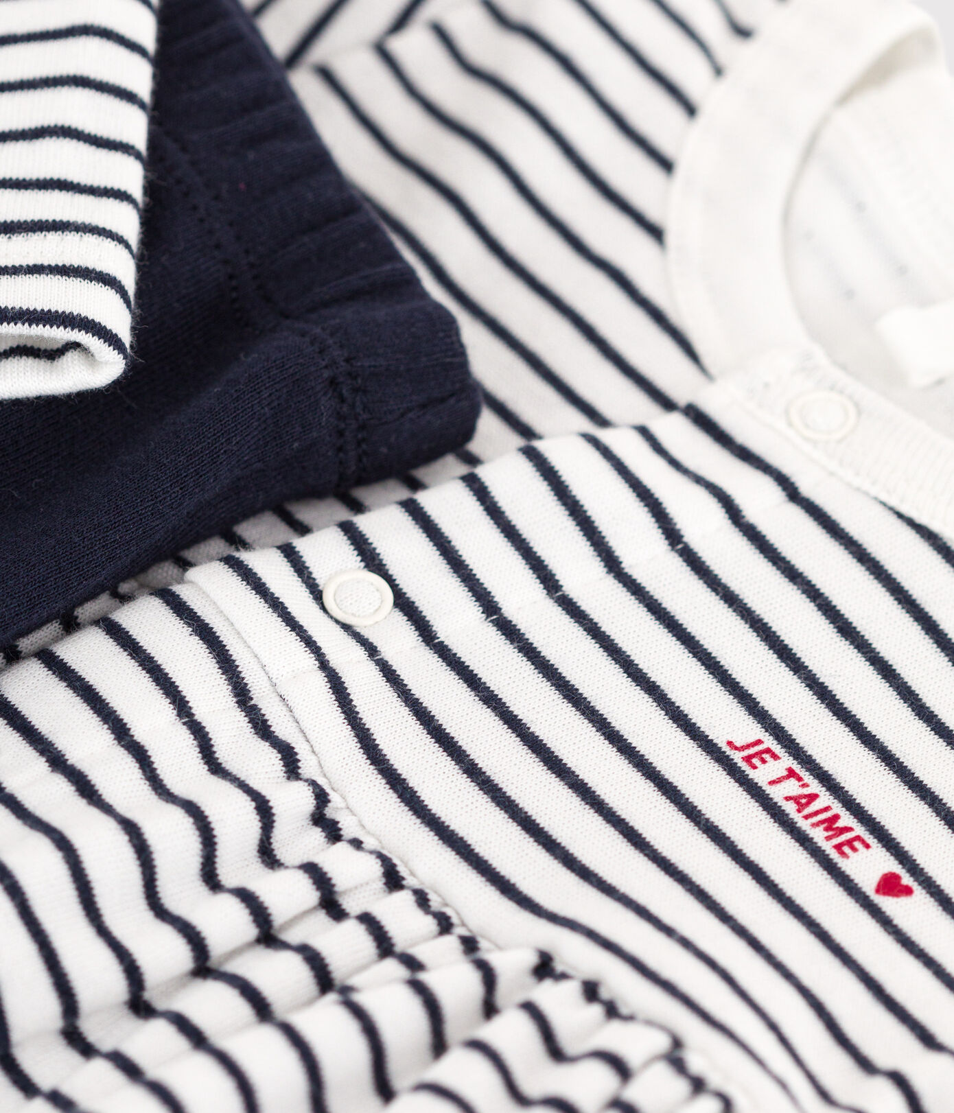 Robe marinière et legging en coton bébé