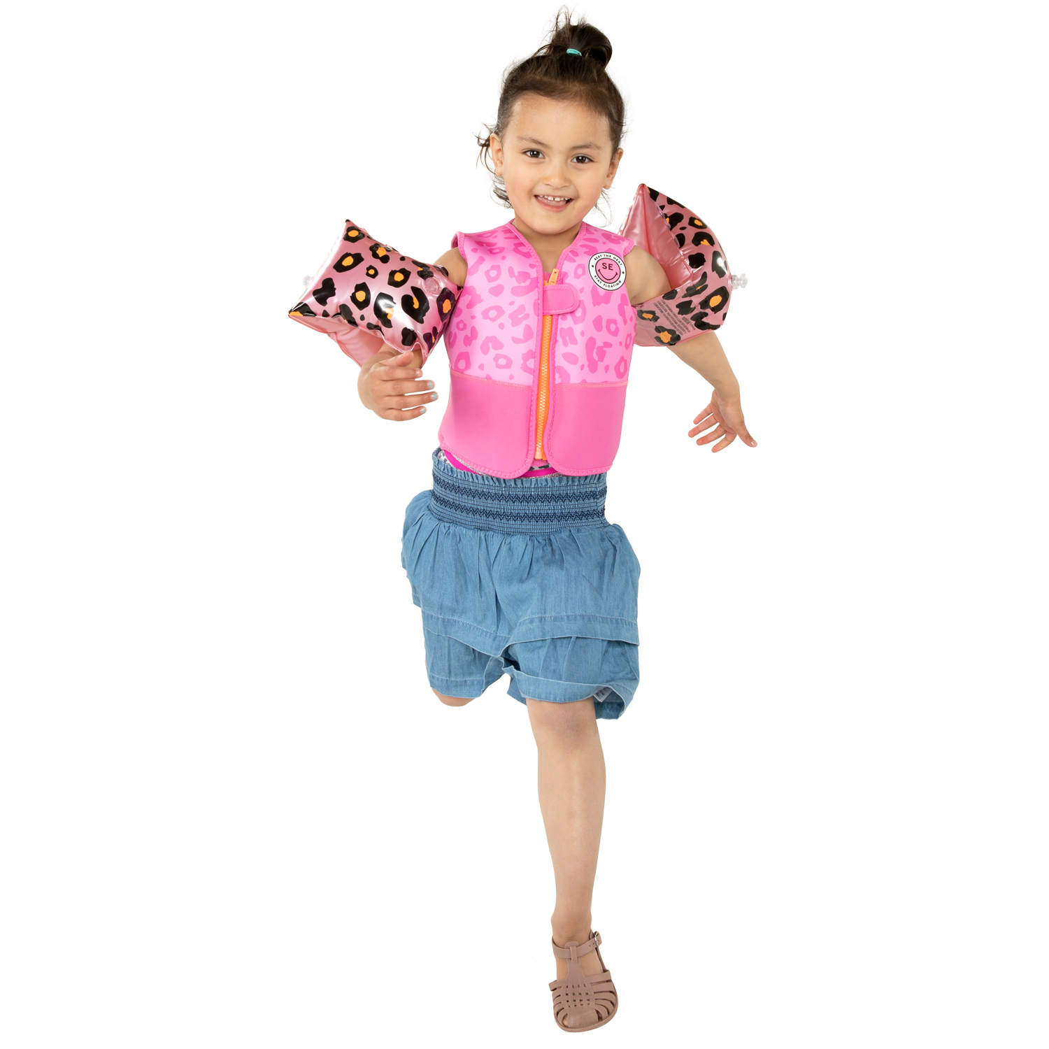 Swim Essentials Zwembandjes Panterprint Rose Goud, 2-6 jaar