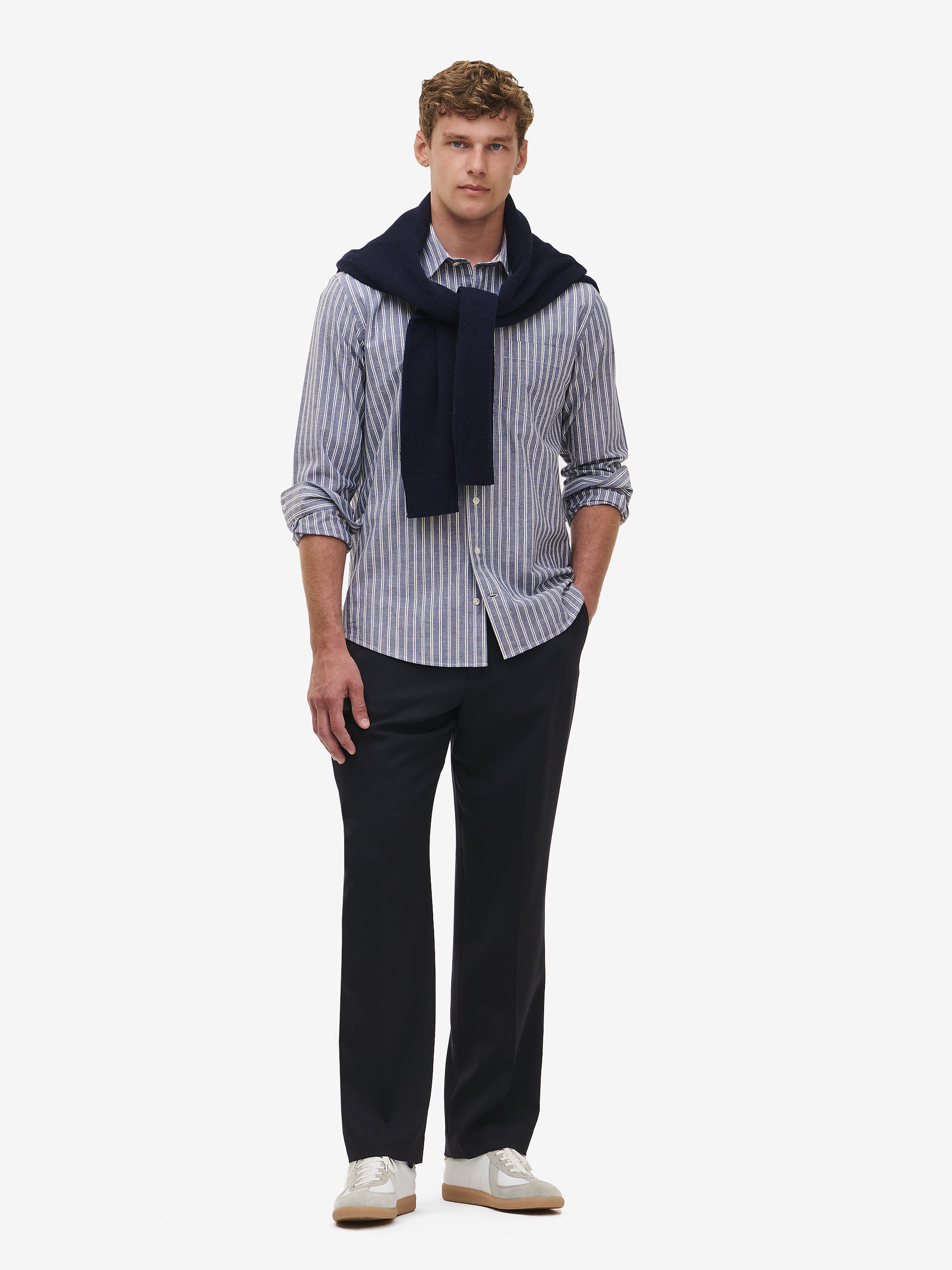 Brookvale Wide Stripe Cotton SH01009-BLU