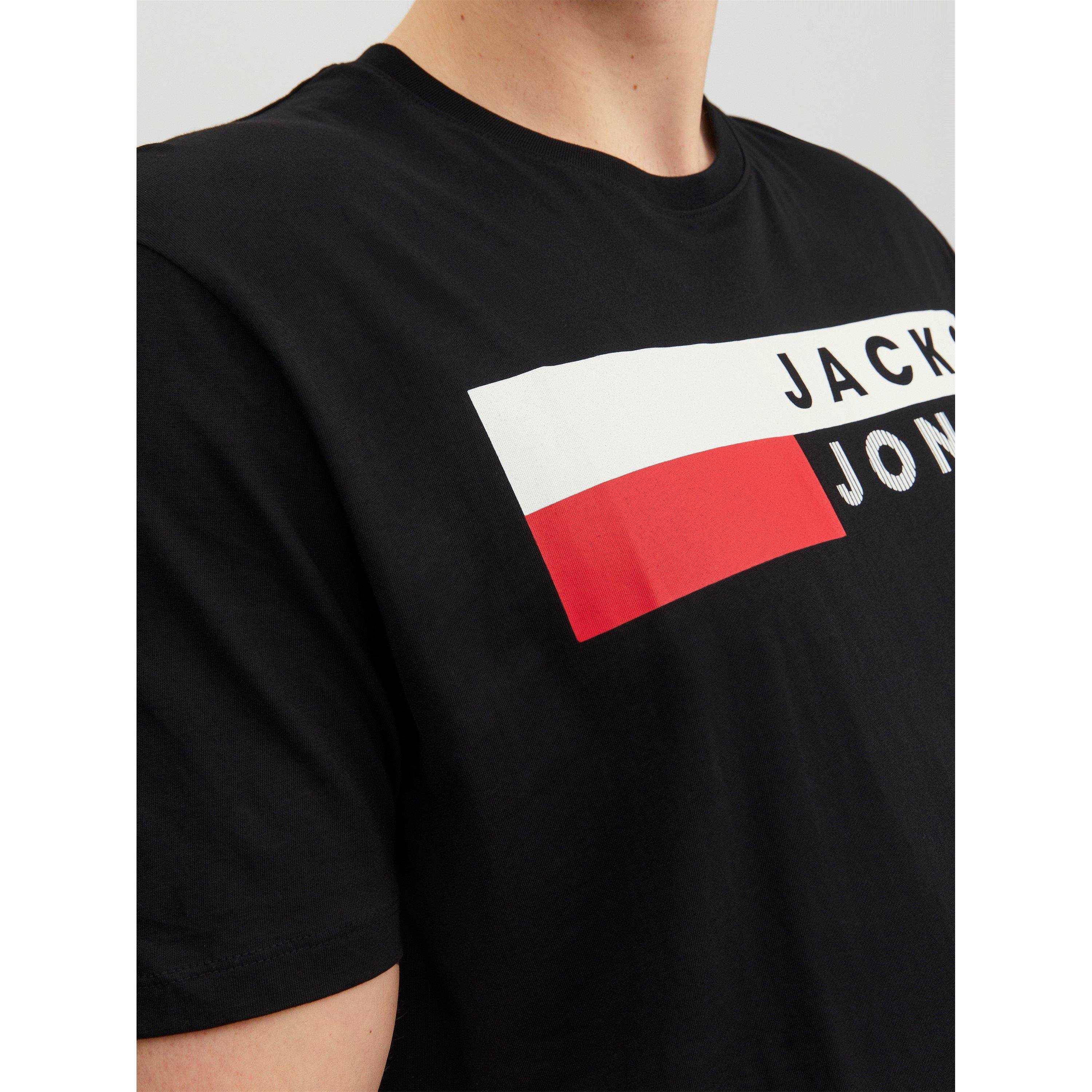 Jack and Jones Short Sleeve Logo T Shirt Mens Plus Size
