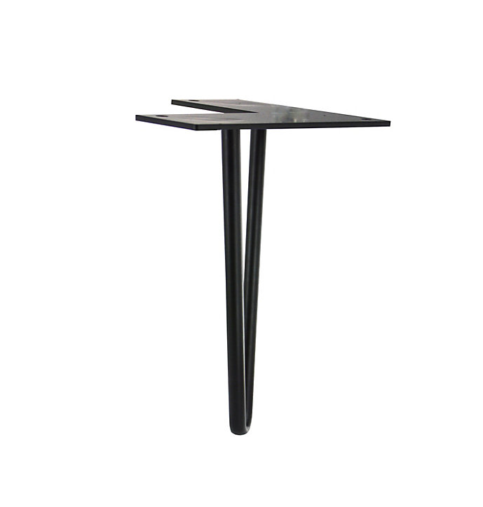 Pied de meuble en triangle en acier noir Interges H. 16 cm