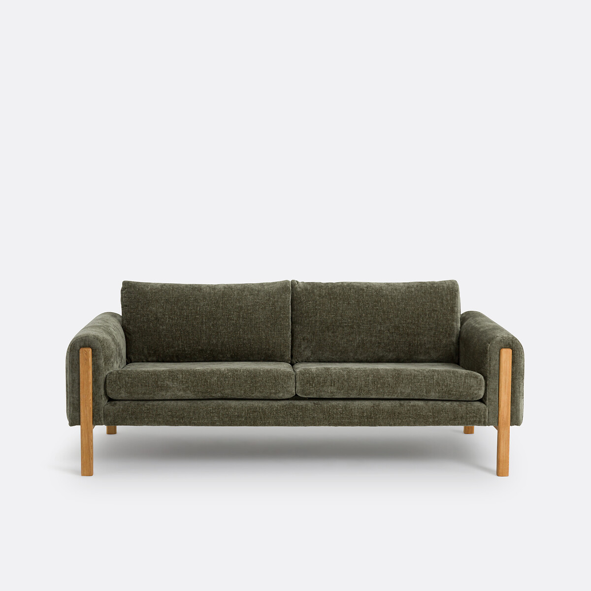 LA REDOUTE INTERIEURS<br>Sofá, veludo texturizado, 3 lugares, Vino
