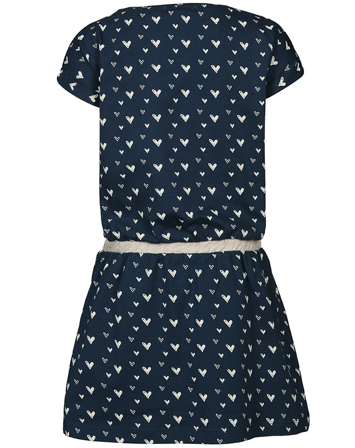 Kurzarm-Kleid SMALL HEART in dunkelblau