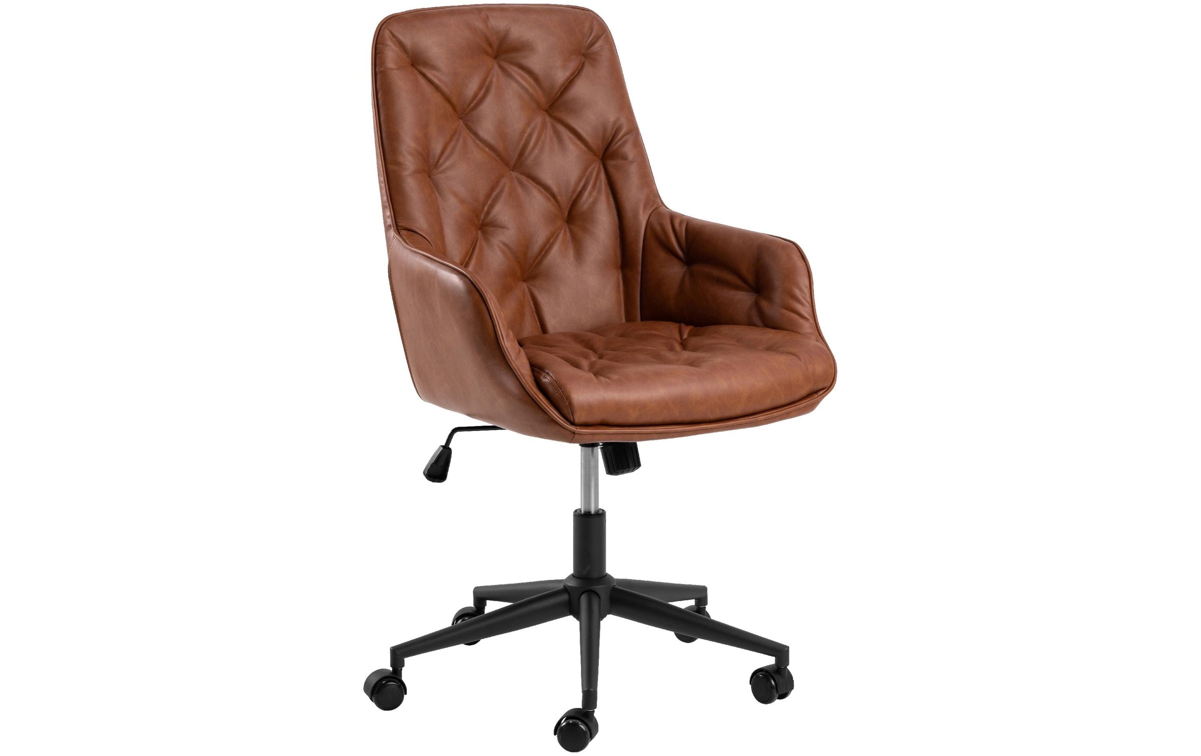 AC Design Schreibtischstuhl »Erik, mit Polsterrücken und Armlehnen, Cognac« ()