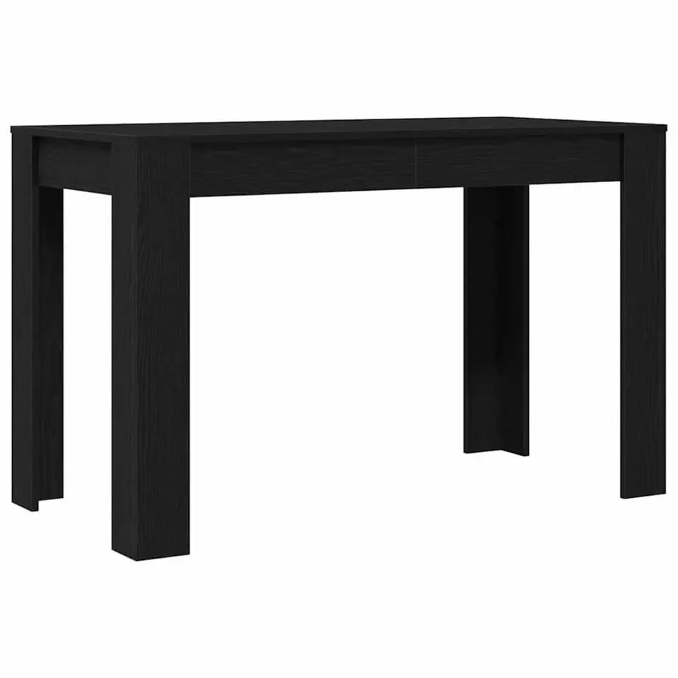 vidaXL Eettafel - Rechthoekige tafel - Zwart eiken - Bewerkt hout - 120x60x76 cm