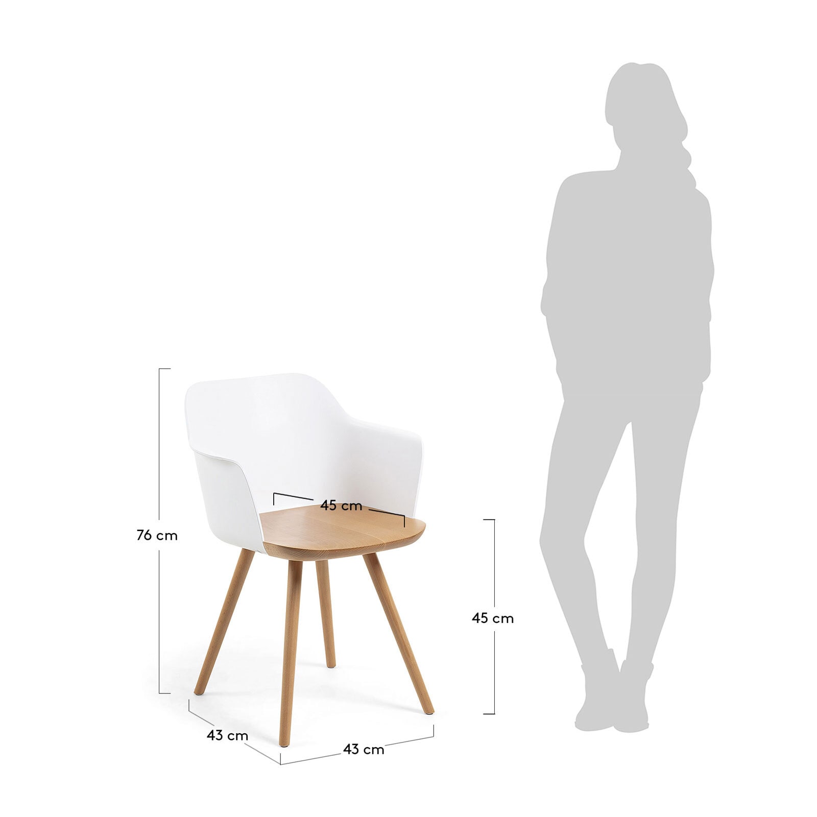 Kave Home Esszimmerstuhl BJORG 2er Set weiß