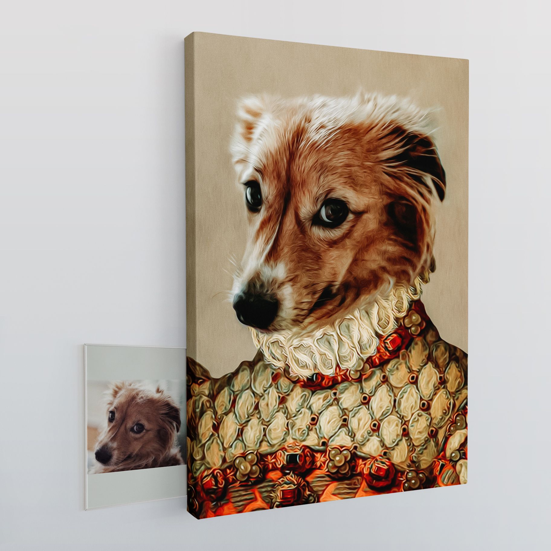 Retrato personalizado do seu animal de estimação em tela - Duquesa