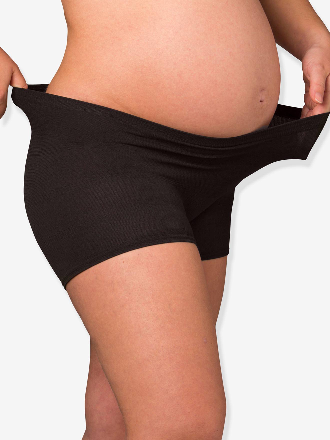 Calcinhas de maternidade e hospitalares CARRIWELL Deluxe sem costura, pacote com 2 unidades, pretas lisas.