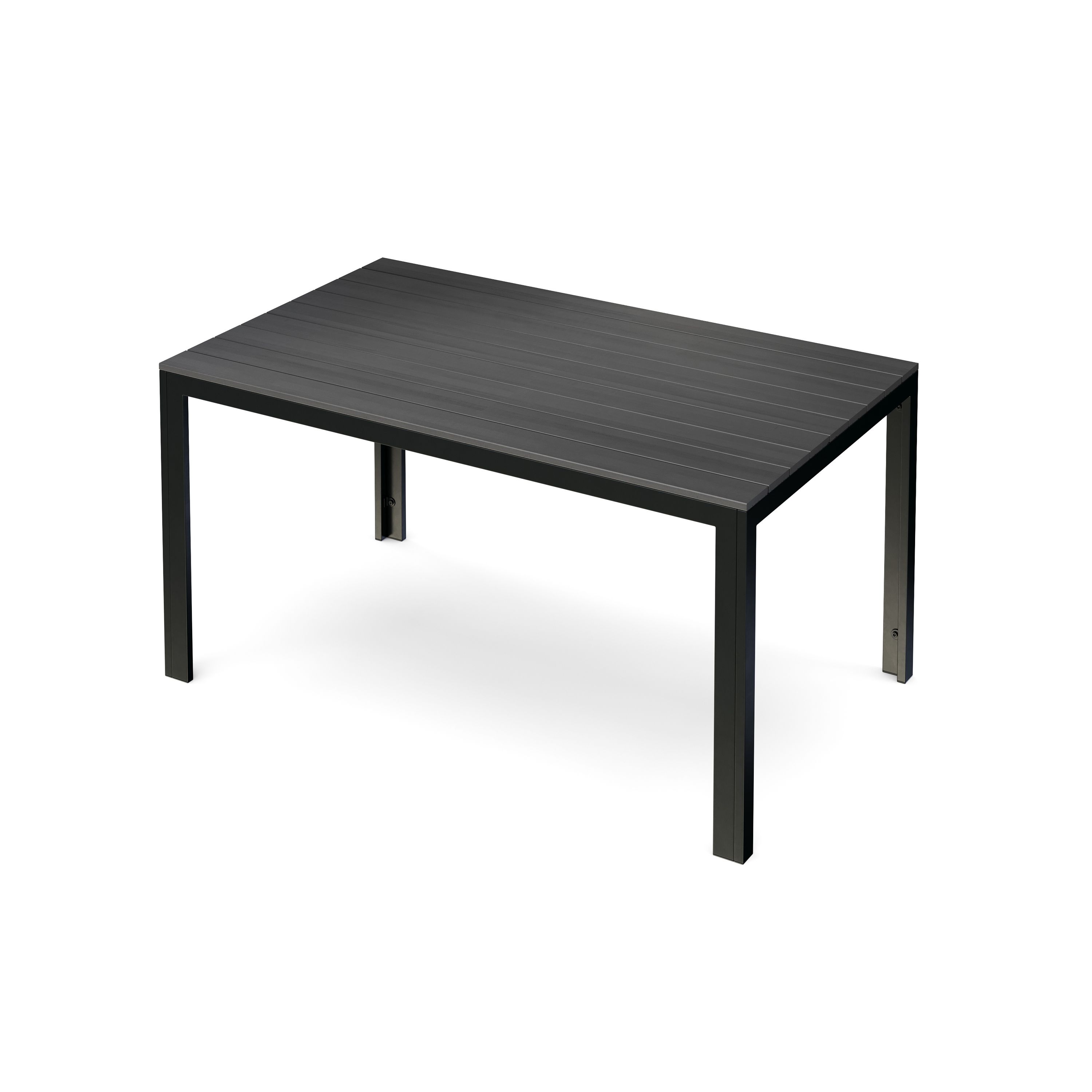 Gartentisch RIVI 150 x 90 cm anthrazit/schwarz