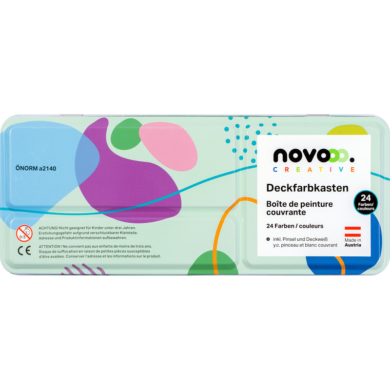 novooo Malkasten Deckfarbe Creative, assortiert, 24 Stück