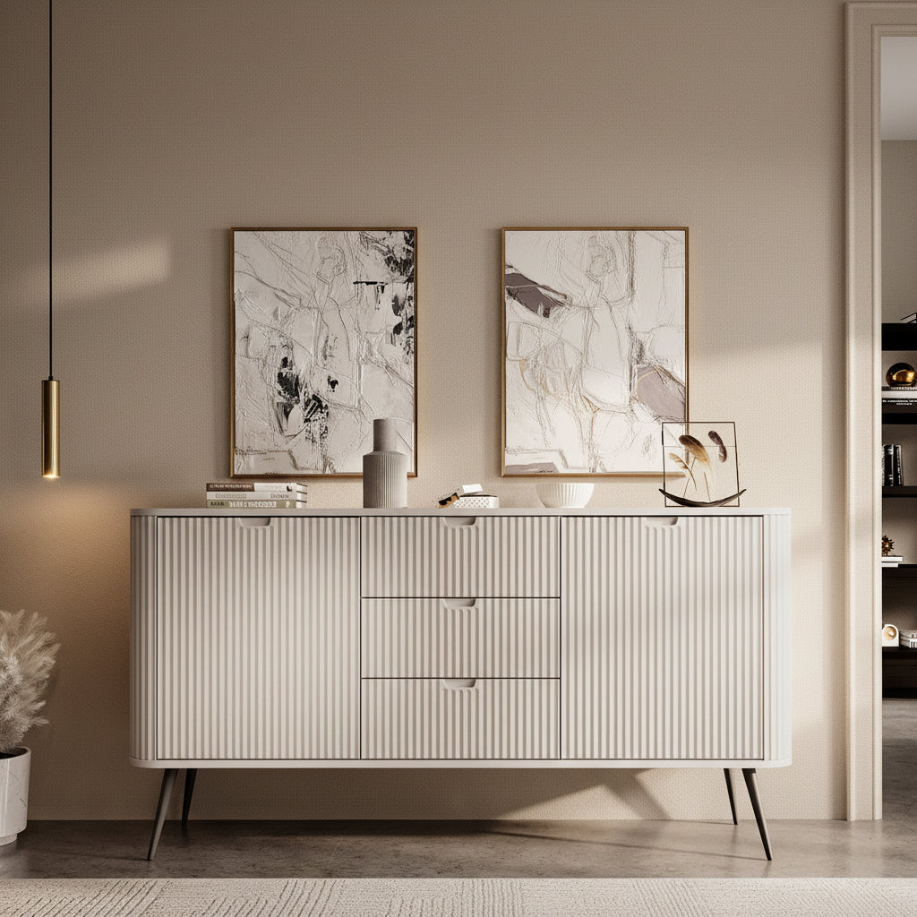 Zakari - Dressoir - Beige - 168x39x87 cm