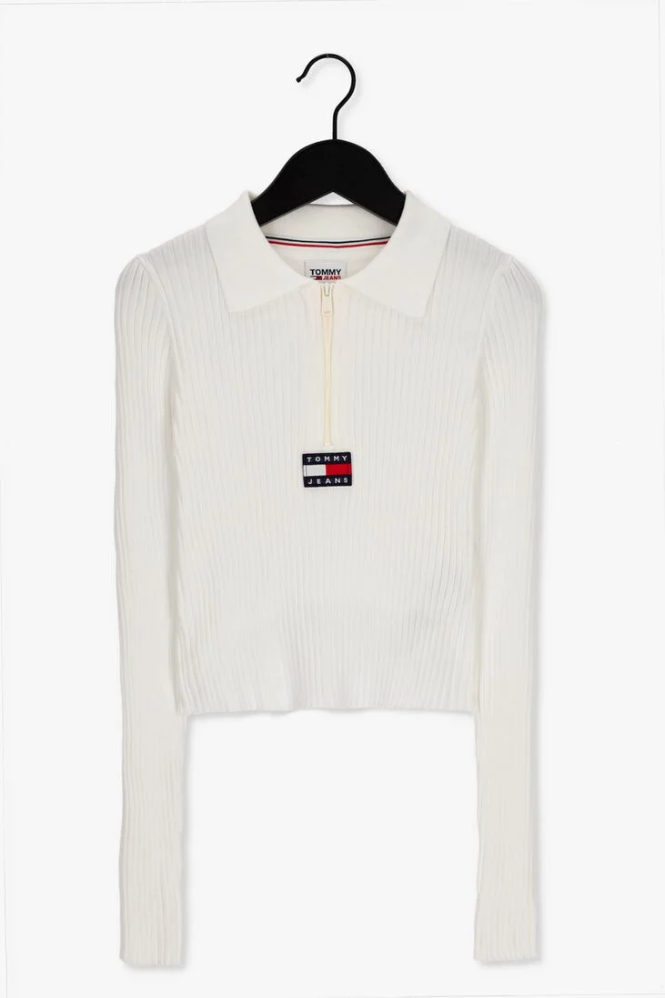 TOMMY JEANS witte tommy jeans trui sweaters half zipp