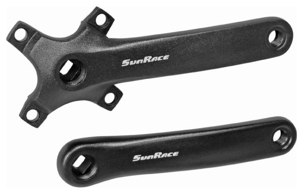 MANIVELLES VTT SUNRACE FCM800 ALU NOIR 175mm POUR BOITIER AXE CARRE POUR MONO DIAM. 96mm (SANS PLATEAU)