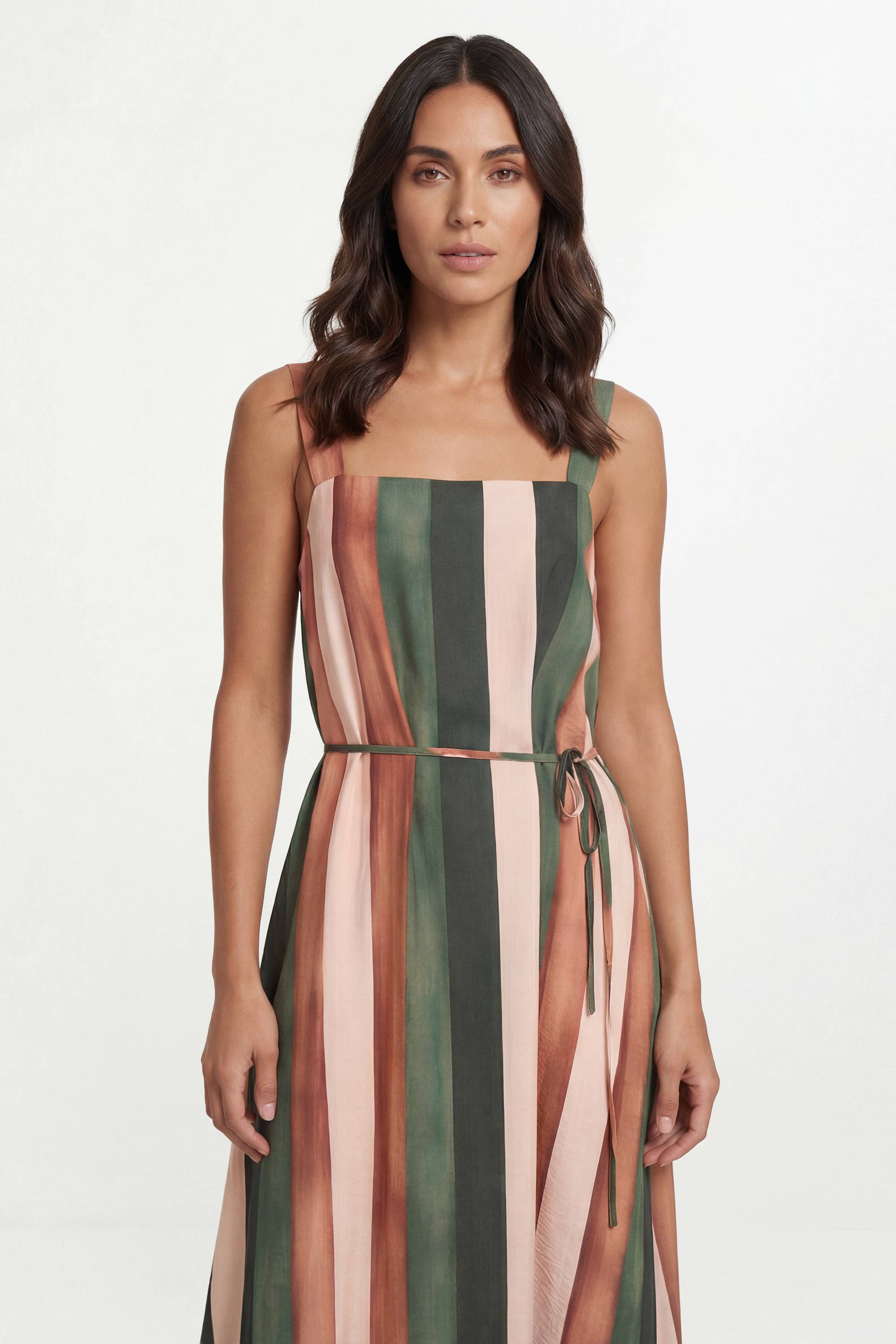 Wallis Robe Longue À Rayures D'été